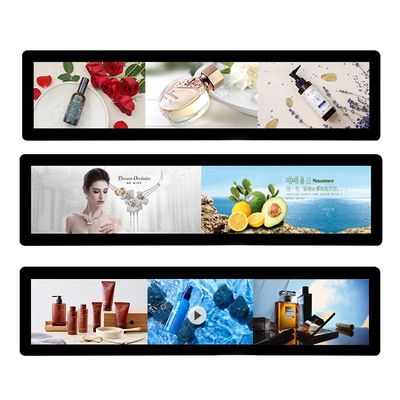 Ultra Wide Supermarket Shelf Edge HD Advertising Player Rozciągnięty ekran LCD z paskiem