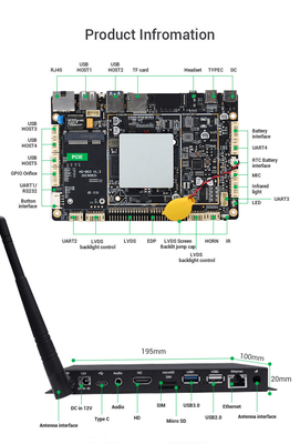 LVDS Android Media Player Box Zewnętrzna antena HD EDP 12V 1.8G GPU